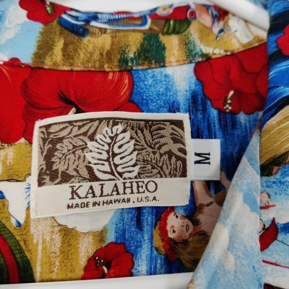 Kalaheo Men's Button Down Hawaiian Shirt Size Medium Christmas Tropical Holidays - Picture 2 of 10